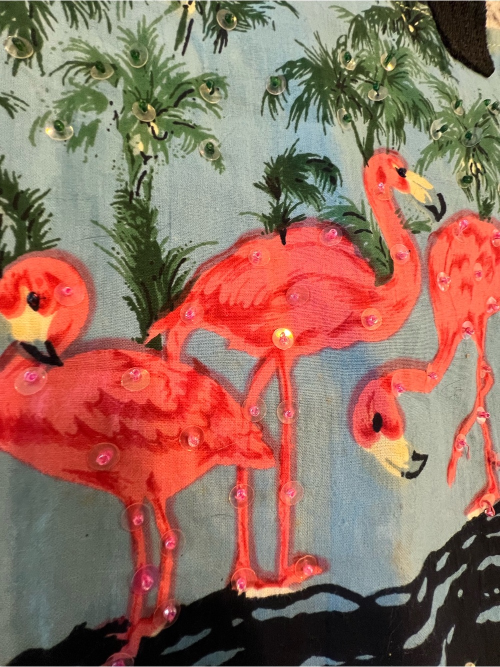 Beach 🦩Flamingo Tote Bag- Sequin Embellishment on one side, Strong straps - Picture 5 of 12